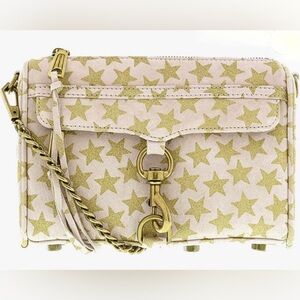 Stunning light pink gold stars Gold Star Rebecca Minkoff crossbody bag EUC